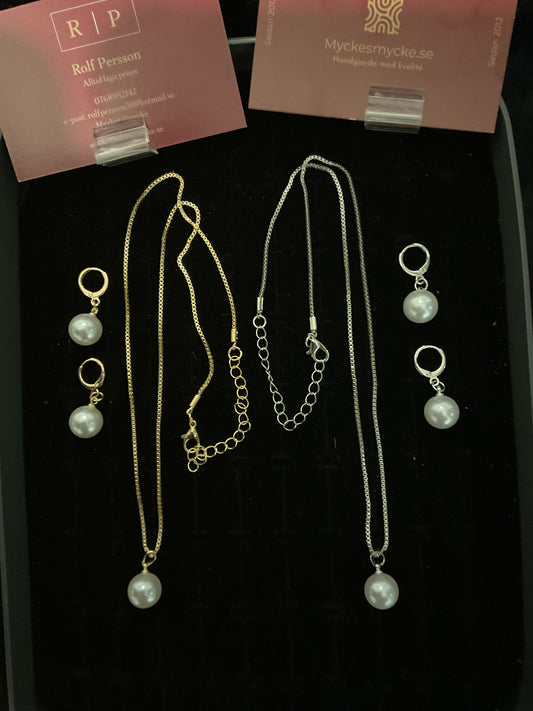 Halsband med örhängen.